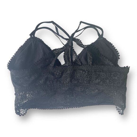 Aerie Front‎ Closure Black Lace Strappy Bra-let - Picture 2 of 10